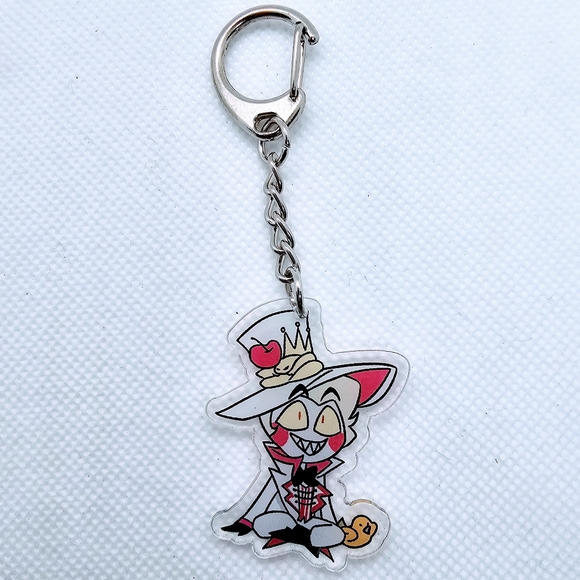 Hazbin Hotel Keychains! Adam Alastor Angel Husk Lucifer SirPentious ValentinoVox - Picture 6 of 9